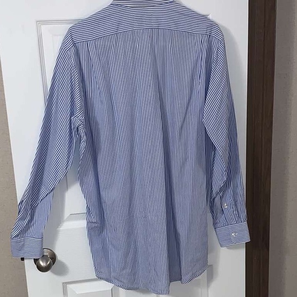 Kenneth Gordon blue and white striped button down size 16-34 - Picture 4 of 4